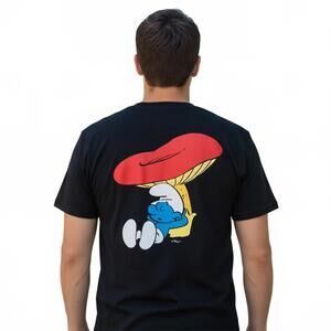 T-Shirt / The Smurfs Double Sided Black Graphic T-Shirt / Size Medium / New